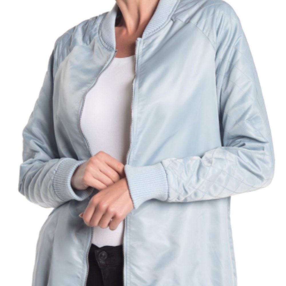 Love, Fire Oversized Quilted Bomber Jacket -Small